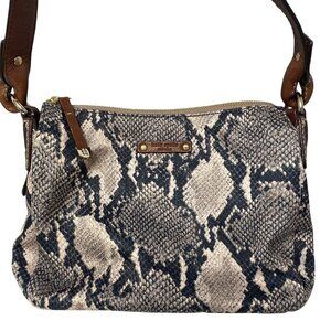 KATE SPADE Handbag Python Sateen Brown Leather Trim Shoulder Hobo Bag